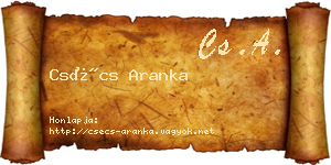 Csécs Aranka névjegykártya