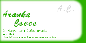 aranka csecs business card