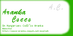 aranka csecs business card